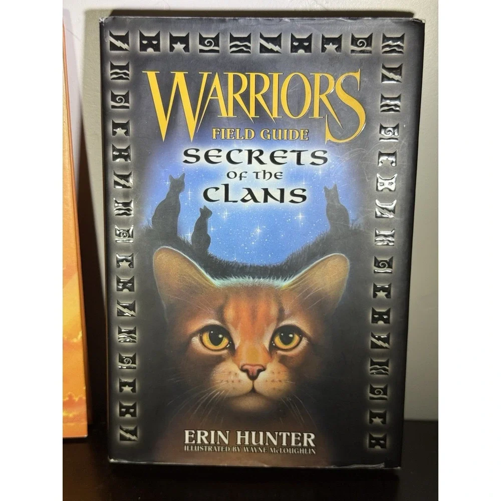 2 WARRIORS Cats of the Clan & Field Guide Secrets of the Clan HC Erin Hunter lot